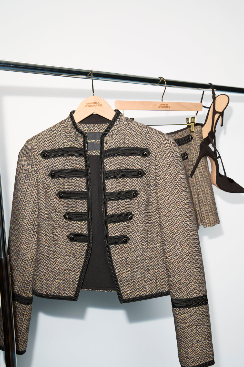 Amanda Uprichard Fiona Jacket in Watson Tweed - editorial image