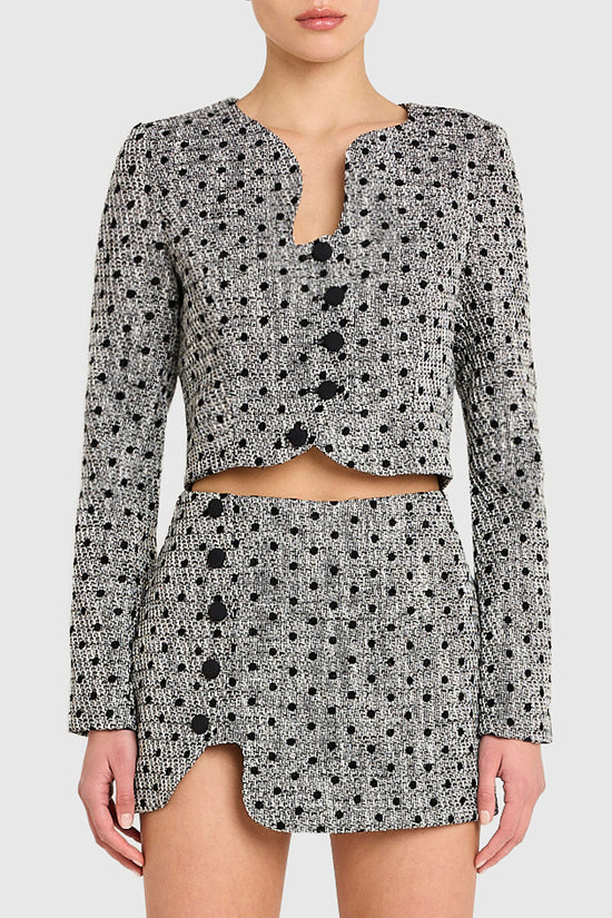 Puzzle Skort in Polka Dot Tweed view 1