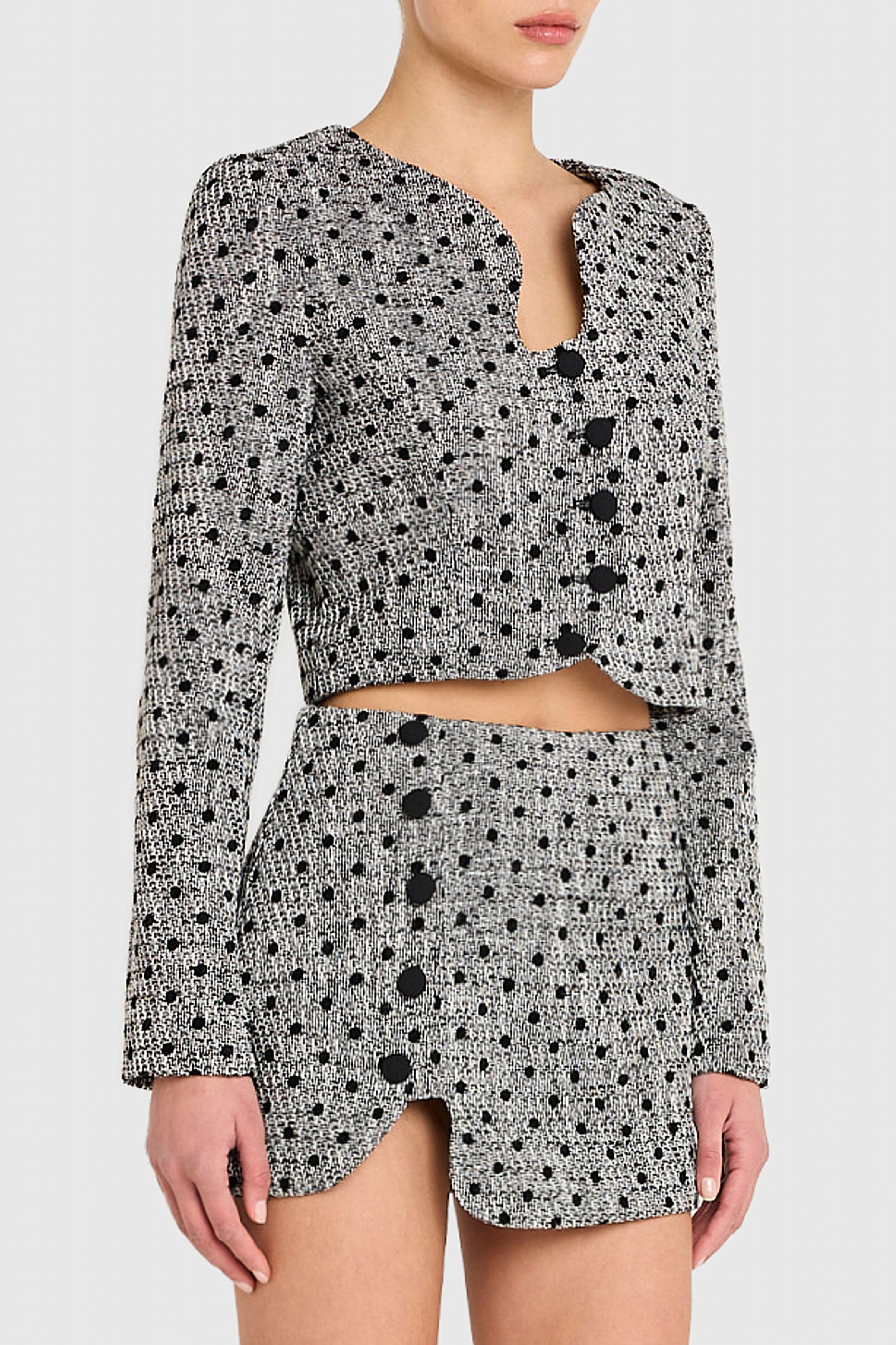 Puzzle Skort in Polka Dot Tweed