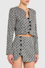 Puzzle Skort in Polka Dot Tweed View 2