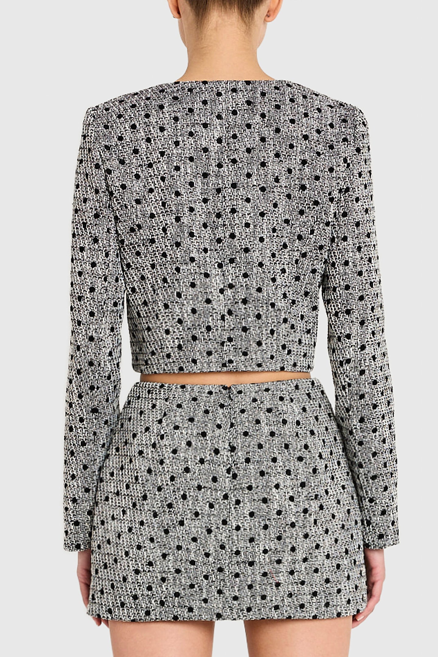 Puzzle Skort in Polka Dot Tweed View 3