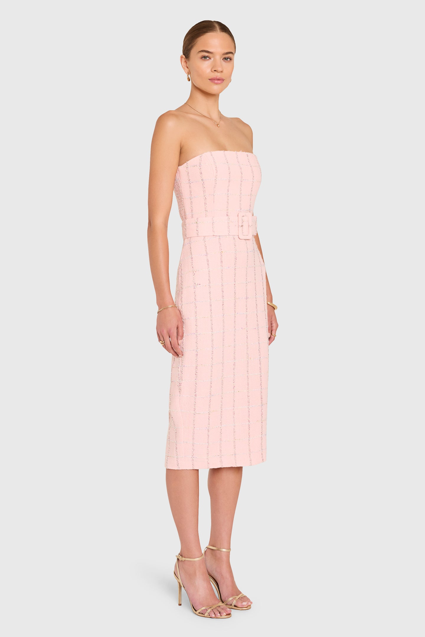 strapless tweed dress Ava Presley HoCo 42928 Denim Blue / 0 SUGARLIPS MSize Black Strapless Tweed Midi Dress