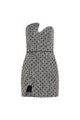 Strapless Puzzle Mini Dress in Polka Dot Tweed View 5