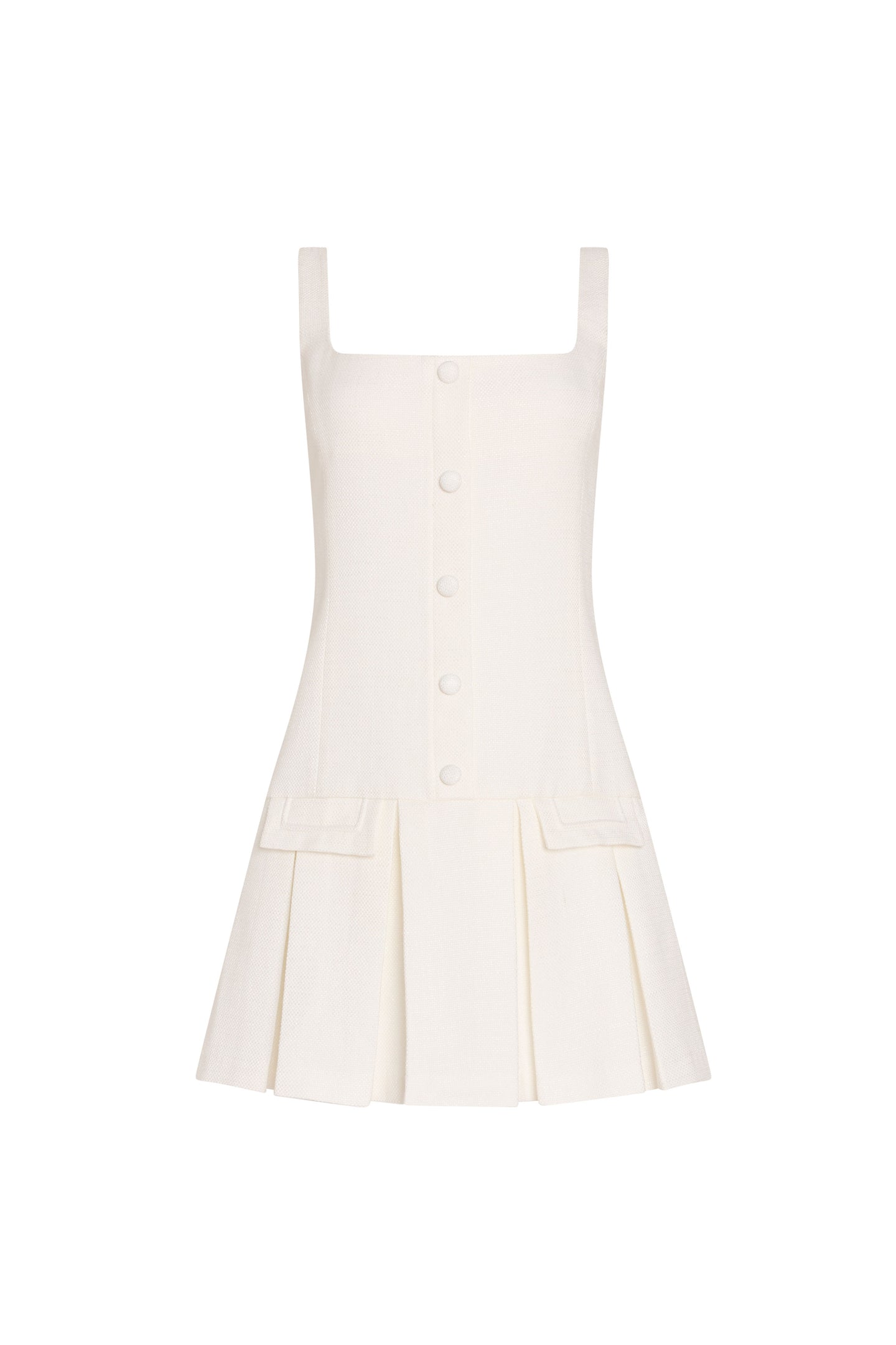 Sleeveless Mini Courtney Dress in Ivory Tweed | XL | Amanda Uprichard Sleeveless Mini Courtney Dress in Ivory Tweed | XL | Amanda Uprichard