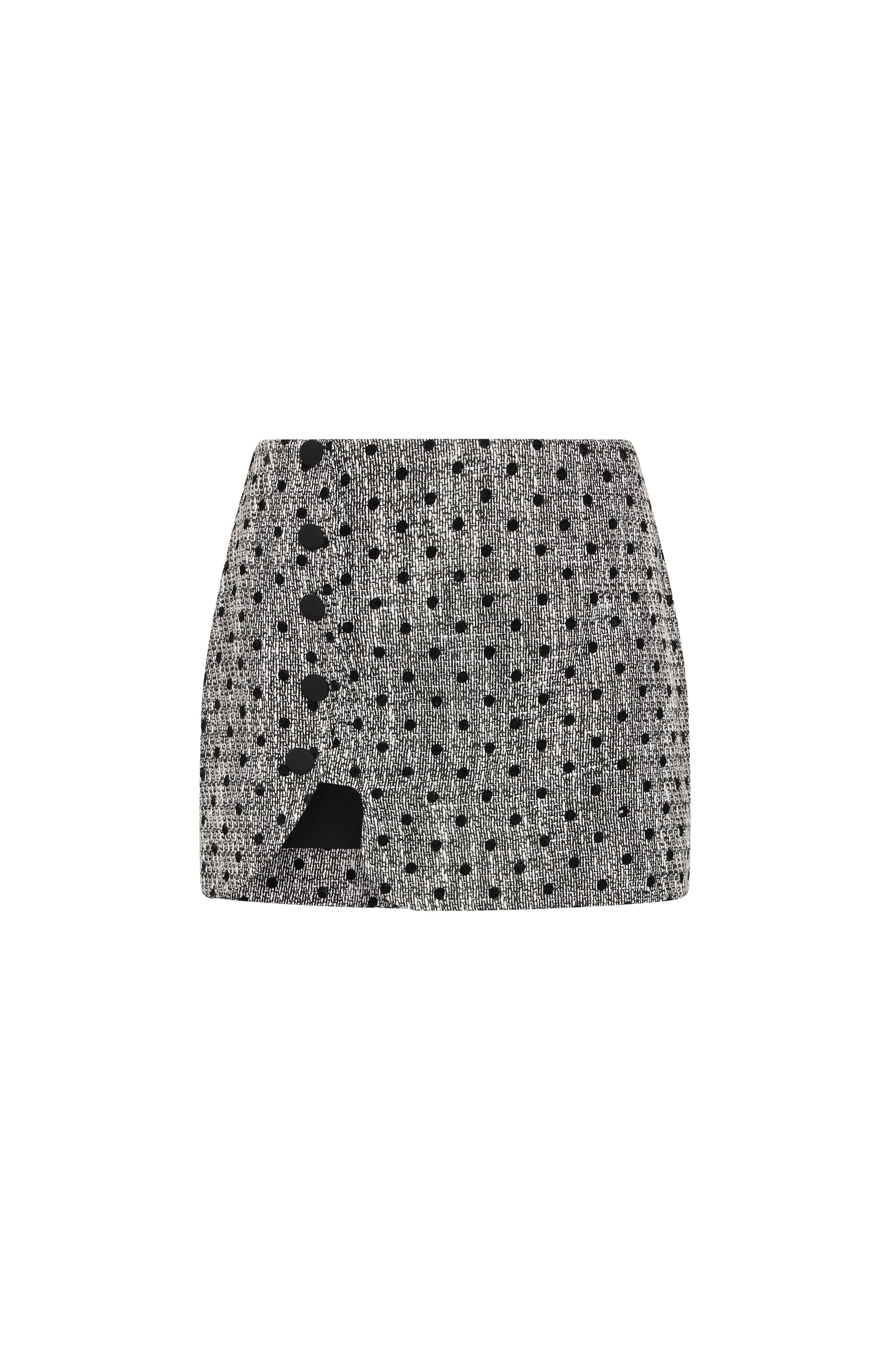Puzzle Skort in Polka Dot Tweed