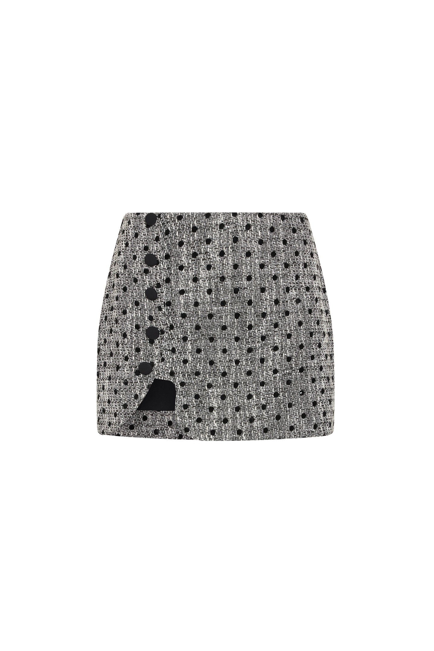 Puzzle Skort in Polka Dot Tweed View 6
