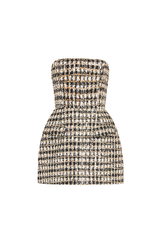 Strapless Bethany Romper in Winslet Tweed view 1