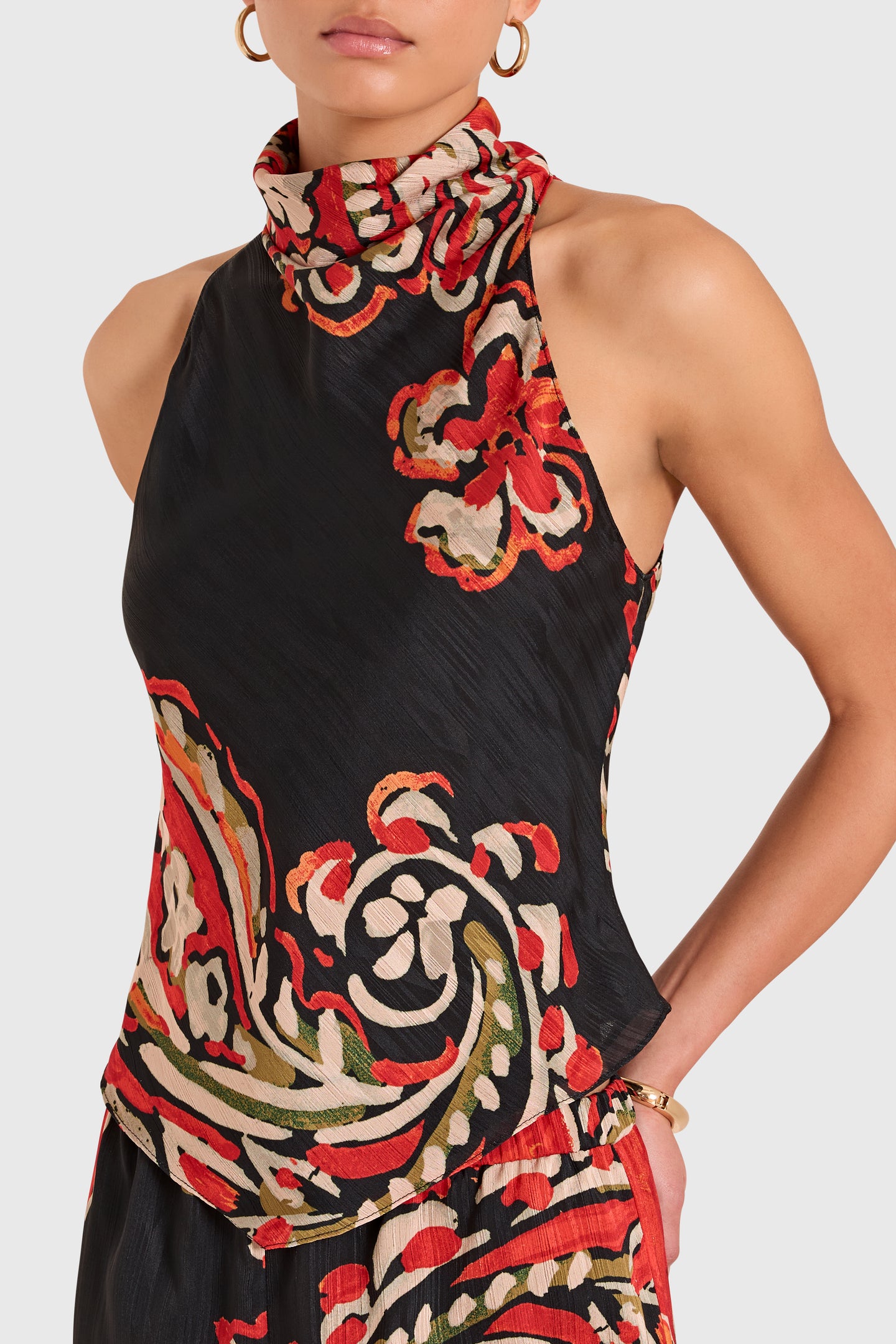 Amanda Uprichard Arielle Top in Kiara - detail view