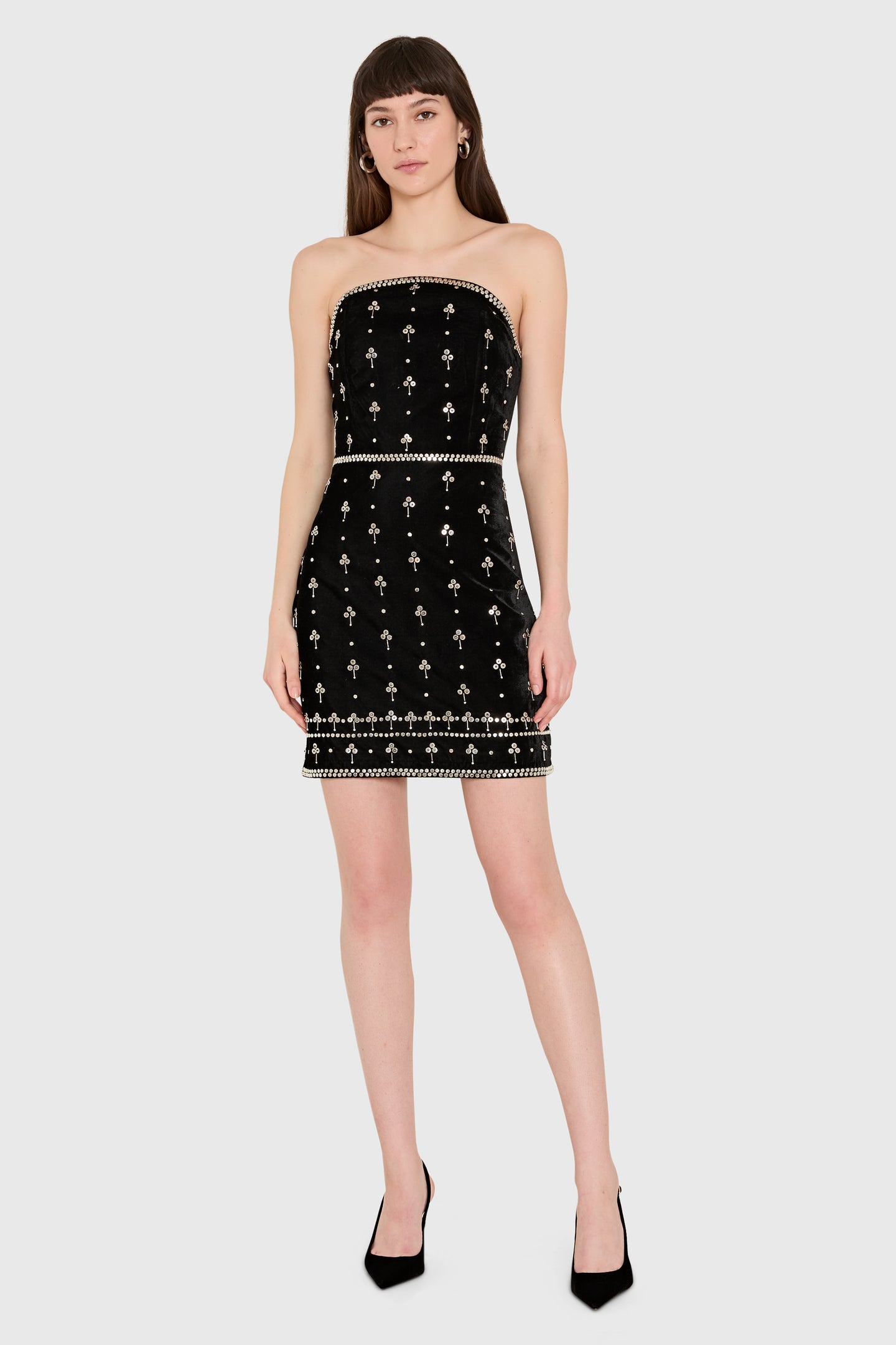 Amanda Uprichard Wolfe Mini Dress in Studded Velvet - additional view