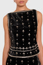 Ines Top in Studded Velvet View 4