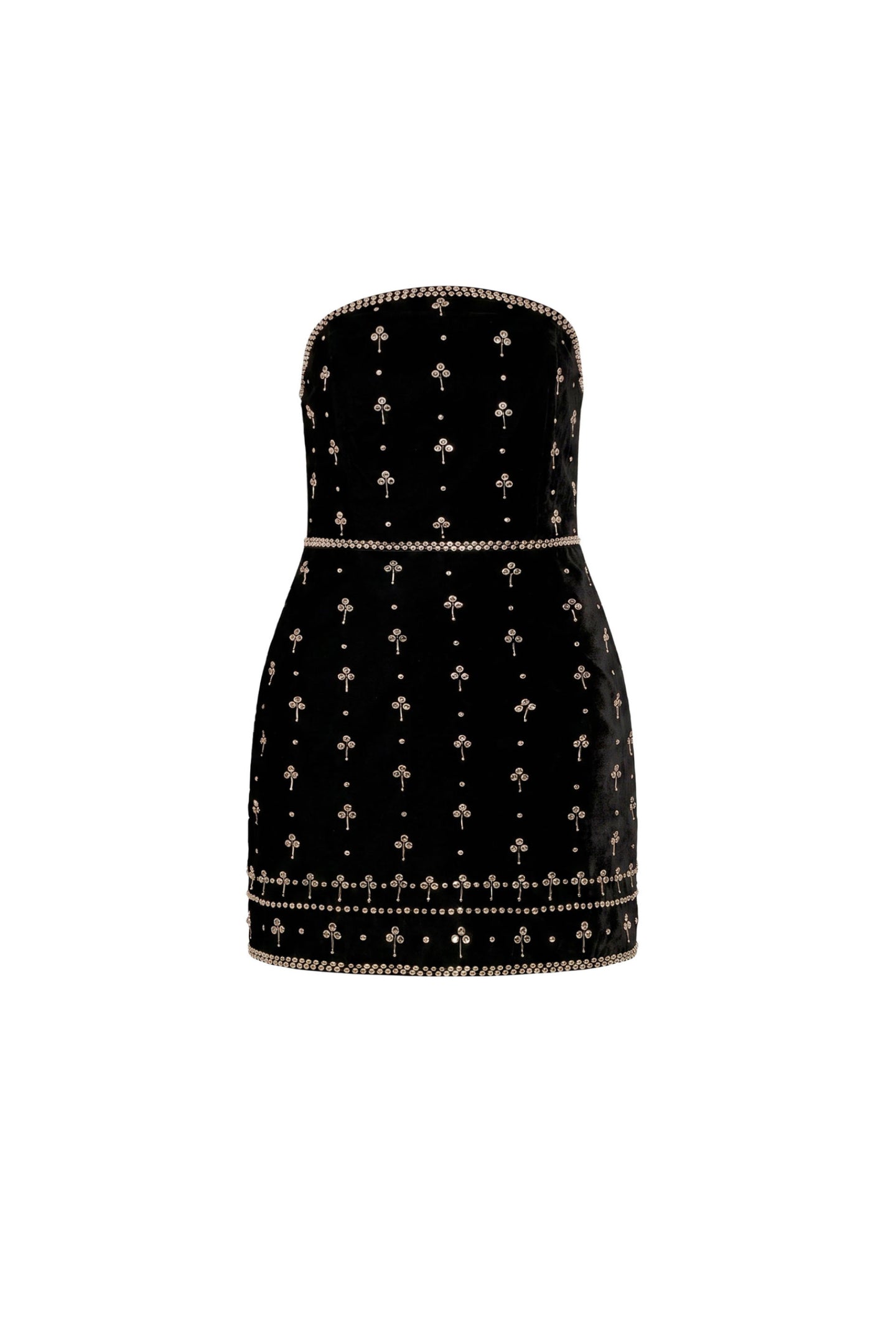 Amanda Uprichard Wolfe Mini Dress in Studded Velvet - shown on invisible mannequin