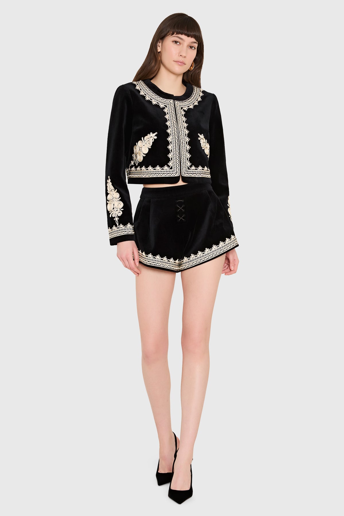 Amanda Uprichard Braswell Jacket in Velvet in Black - additional view
