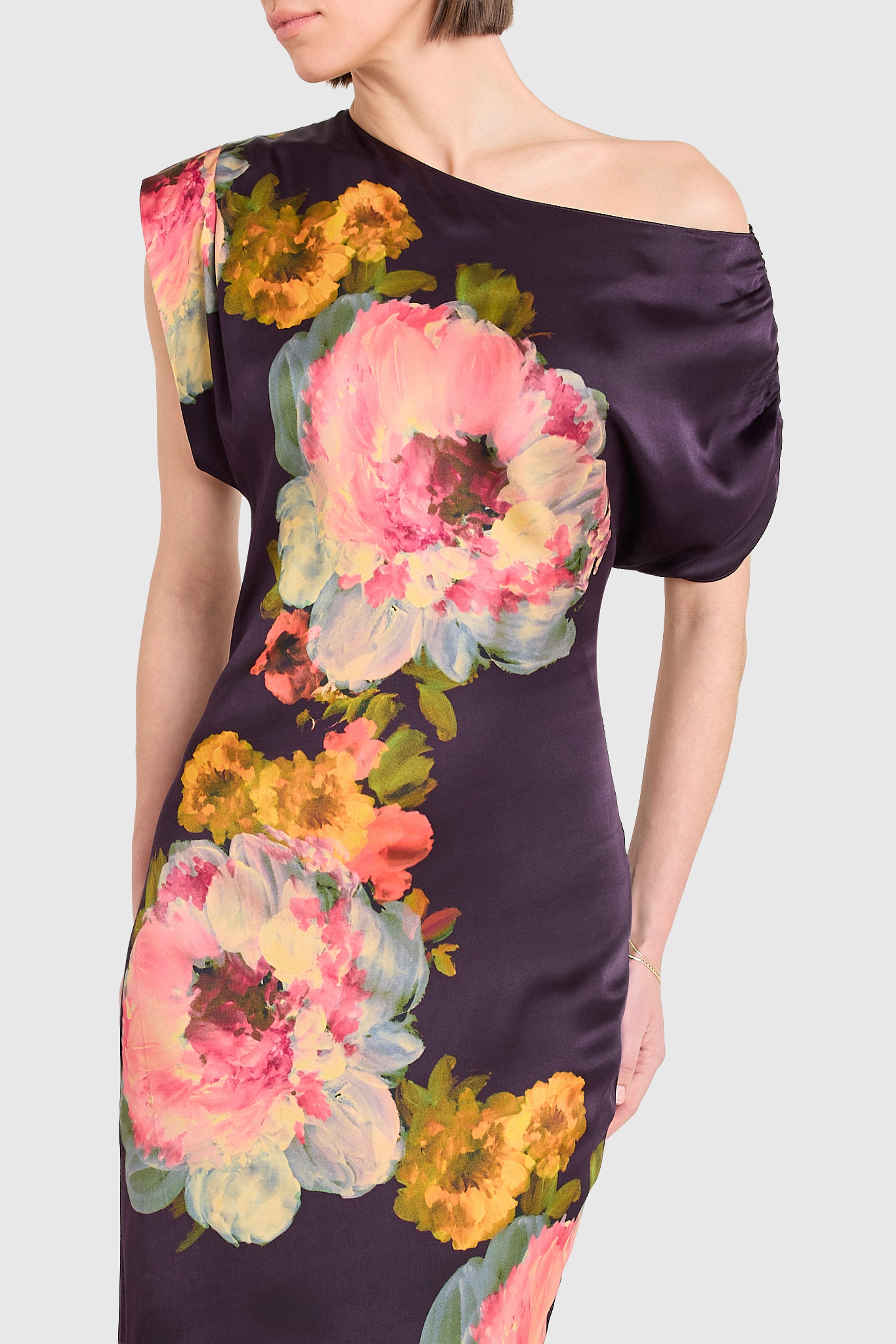 amanda uprichard ellie maxi dress Short Sleeve Maxi Elroy Daylily in Daylilly Print | M