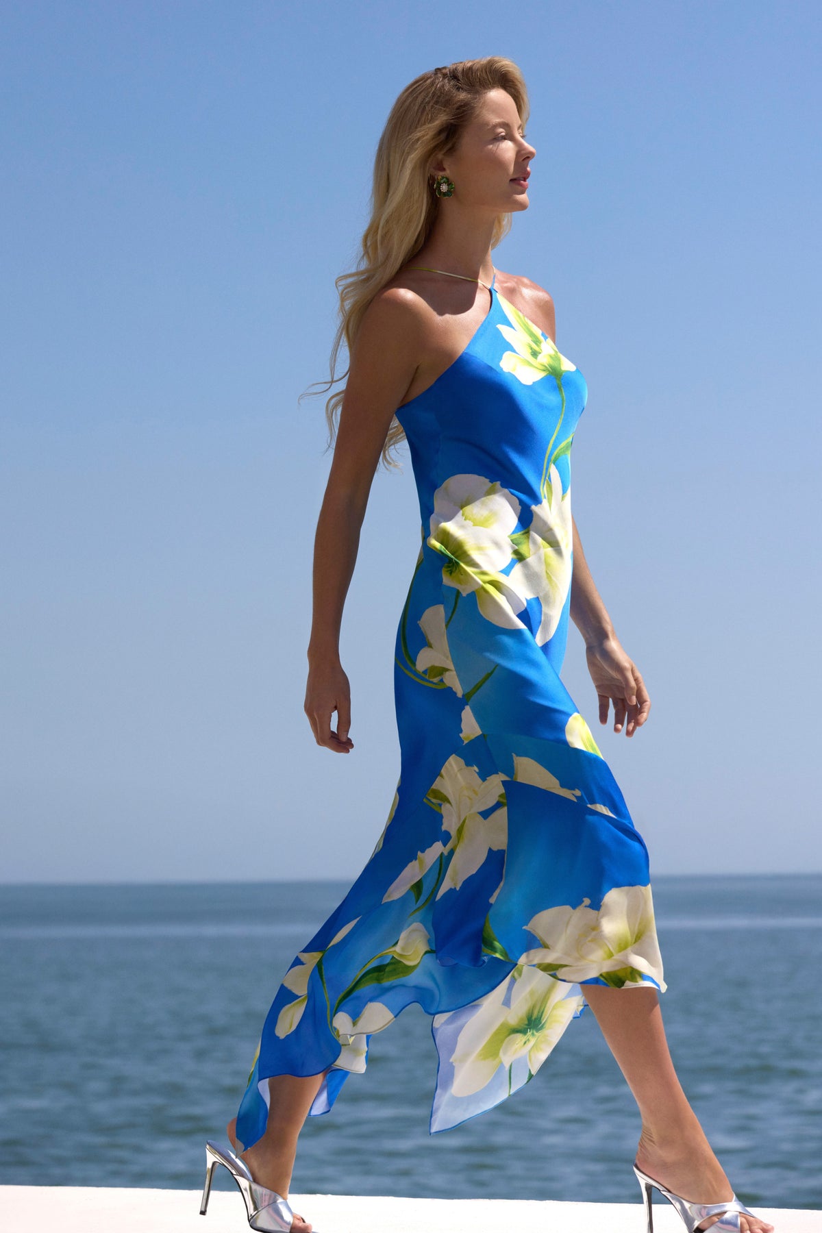 marbella maxi dress amanda uprichard Gabriella Midi in Mallorca Print Core Colors:Cobalt Blue Maxi Dress Low Scoop bridal border lace fabric W122025MonDay