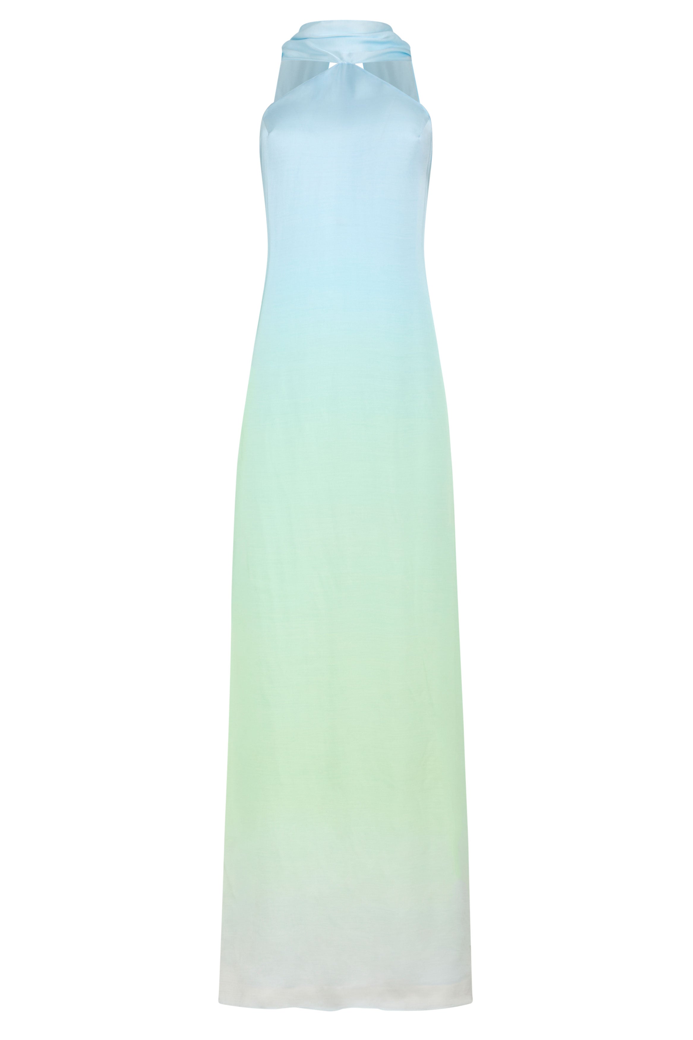 Ashton Maxi in Blue Ombre - Full length Satin Dress - Amanda Uprichard Ashton Maxi in Blue Ombre - Full length Satin Dress - Amanda Uprichard