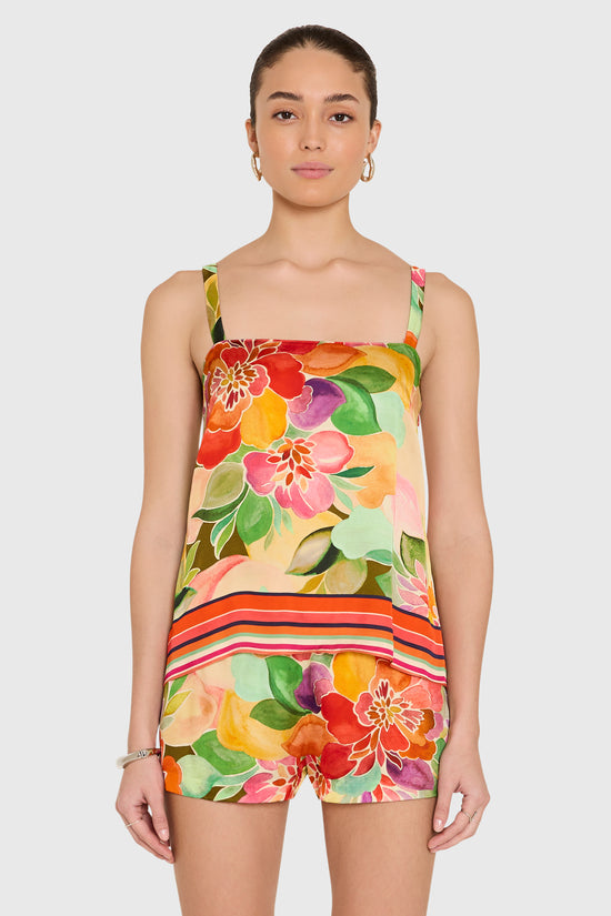 Amanda Uprichard | Keyshia Top in Dominica Scarf Print. view 1