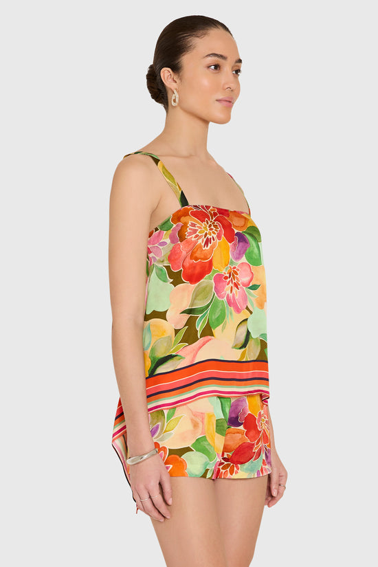 Amanda Uprichard | Keyshia Top in Dominica Scarf Print. view 2