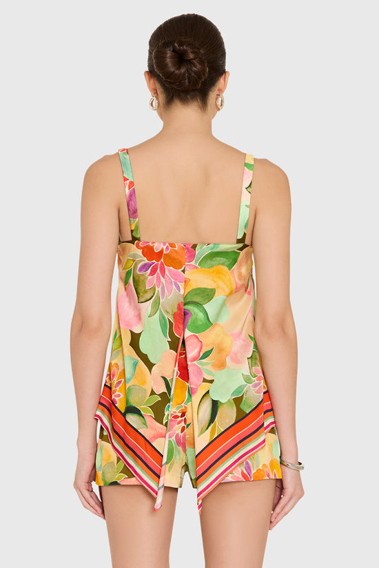 Amanda Uprichard | Keyshia Top in Dominica Scarf Print. view 3