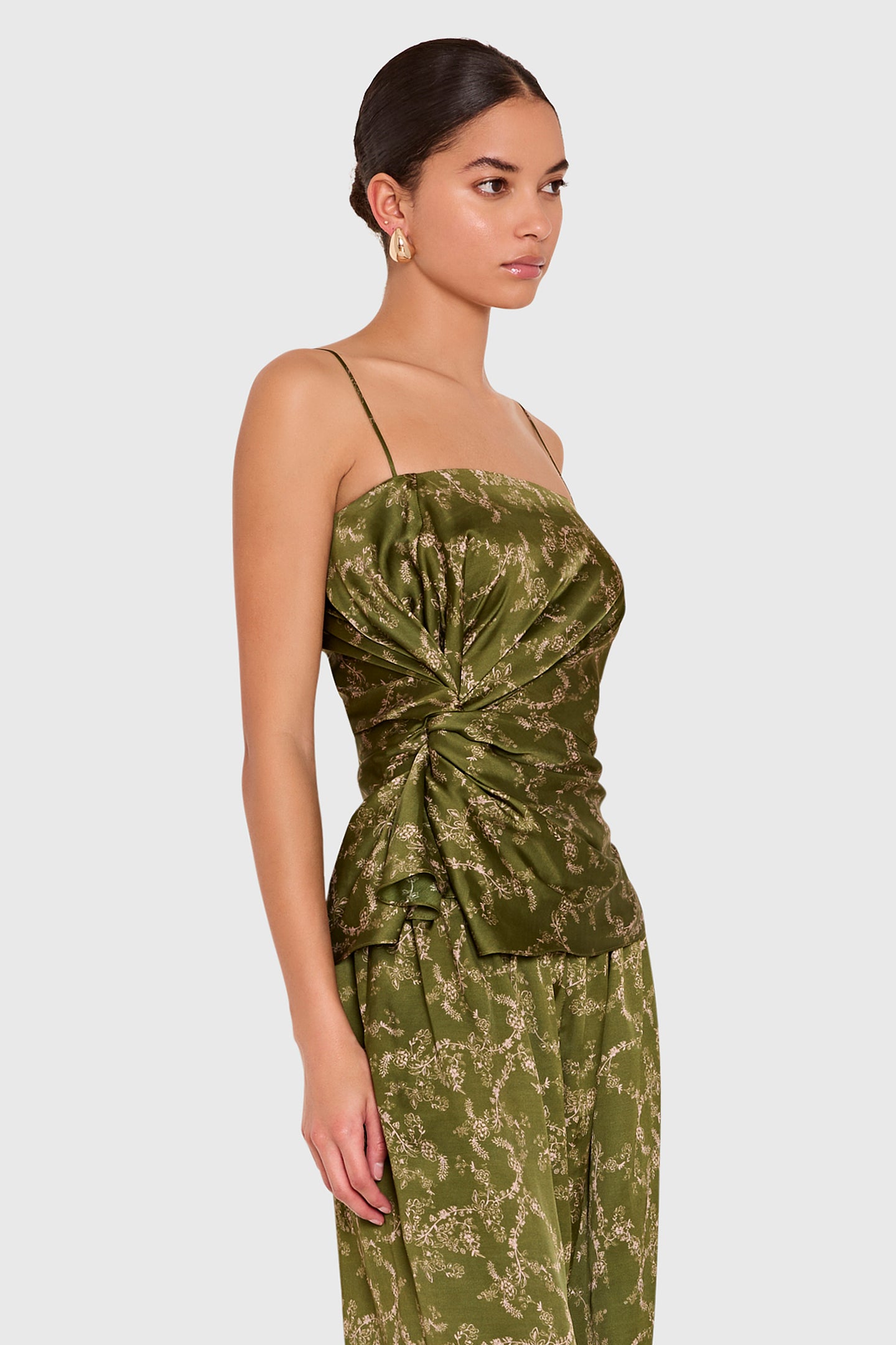 Amanda Uprichard Maci Top in Christina Print - side view