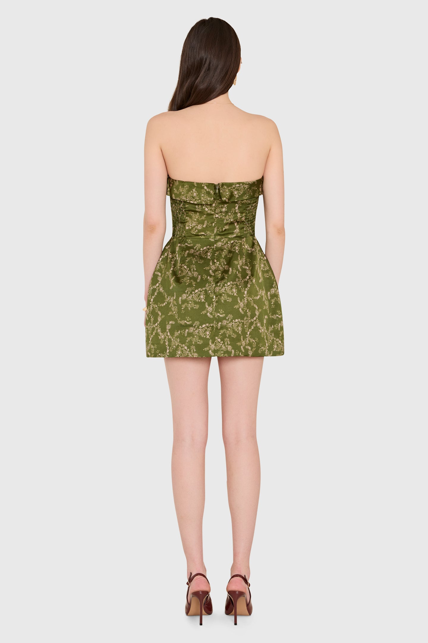 Amanda Uprichard Avalee Skort Romper in Christina Print - back view