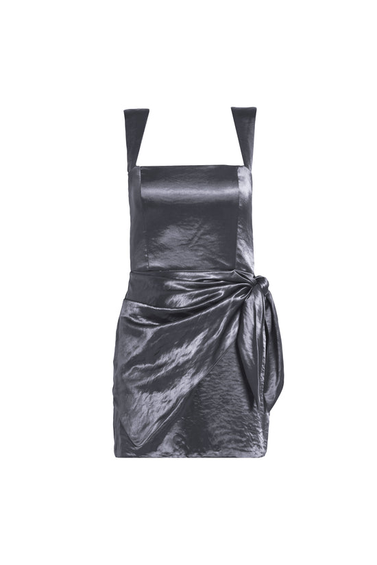 Amanda Uprichard Rebena Dress in Zinc - shown on invisible mannequin