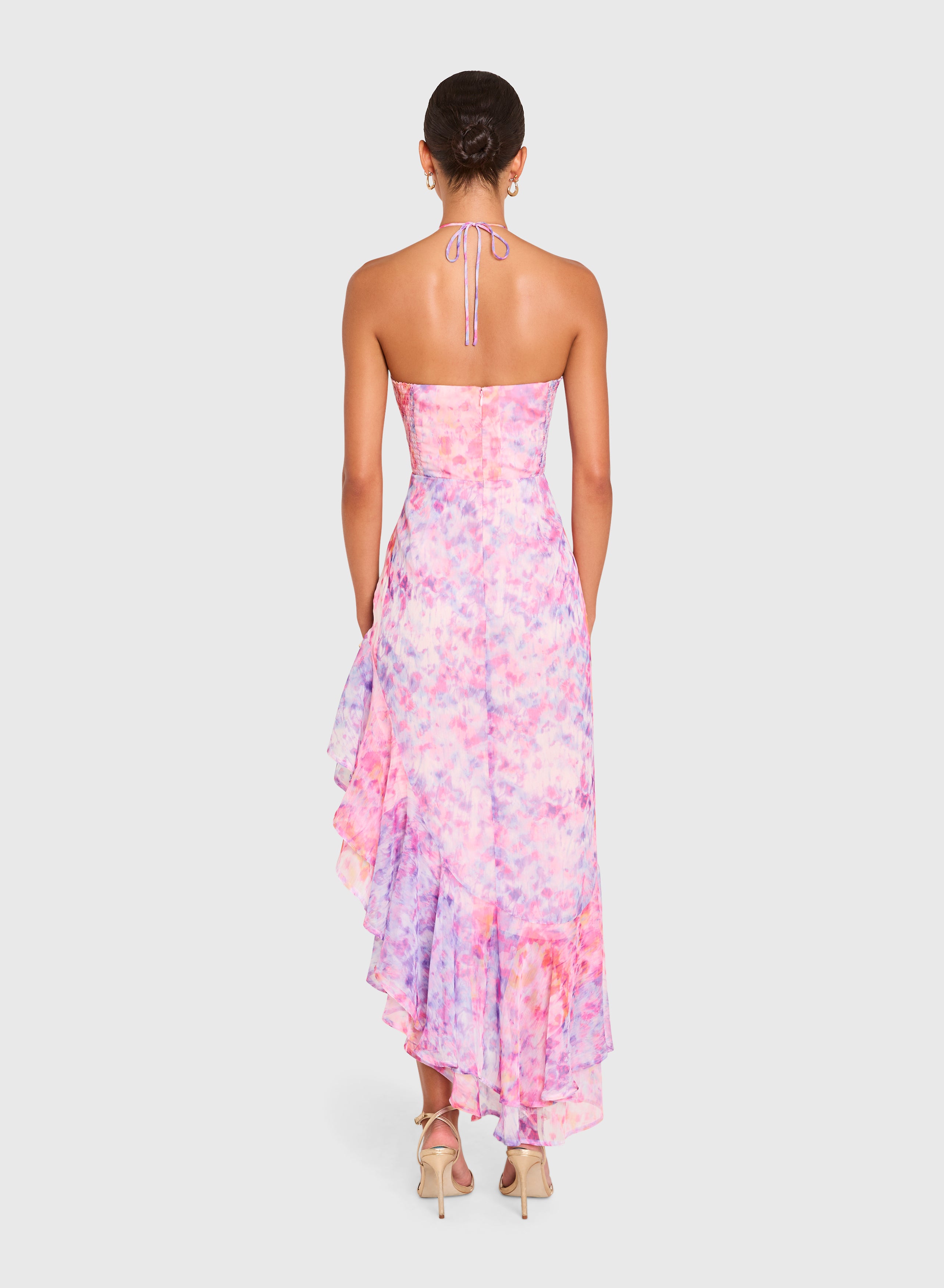 Strapless Maxi Carlina Dress Candy in Cotton Chiffon | L