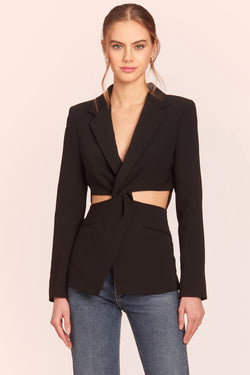 black knot blazer with side cut outs
