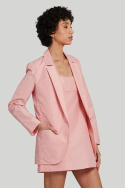 pink nylon blazer jacket